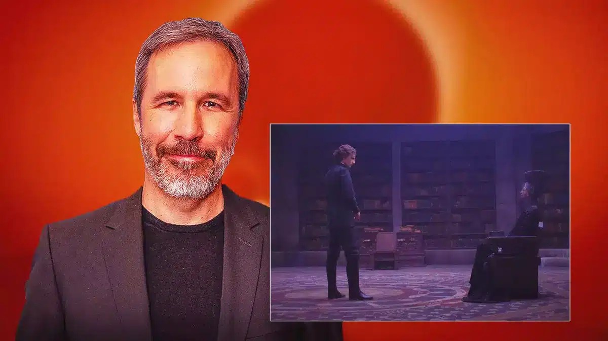 Denis Villeneuve and scene from Dune.