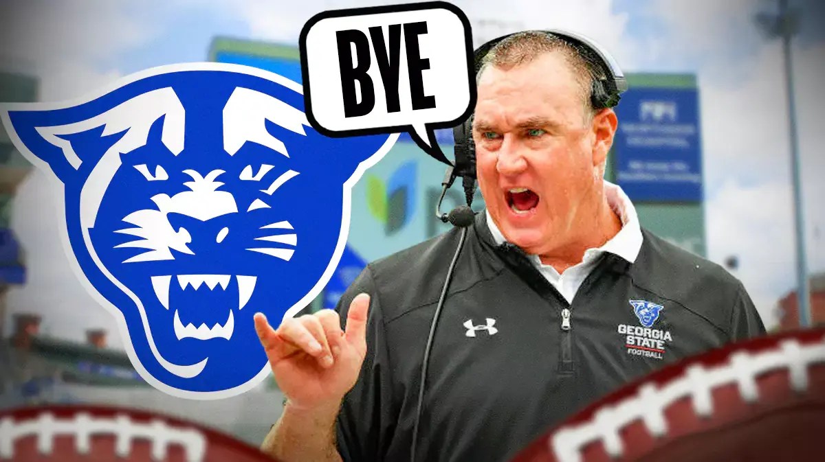 Shawn Elliott saying “Bye” George State logo next to him
