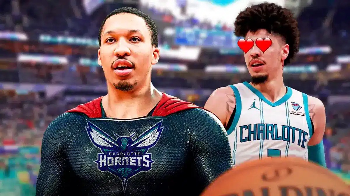 Hornets' Grant Williams wearing a superman outfit.