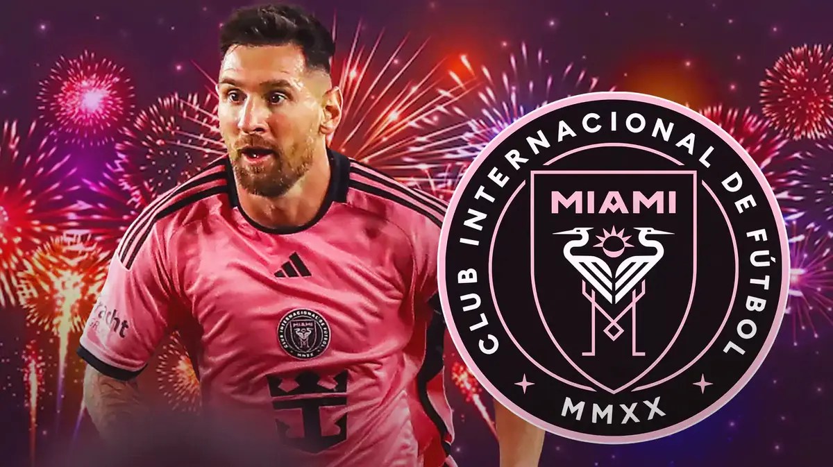 MLS' Lionel Messi stands next to Inter Miami logo amid Robert Taylor's goal against Real Salt Lake