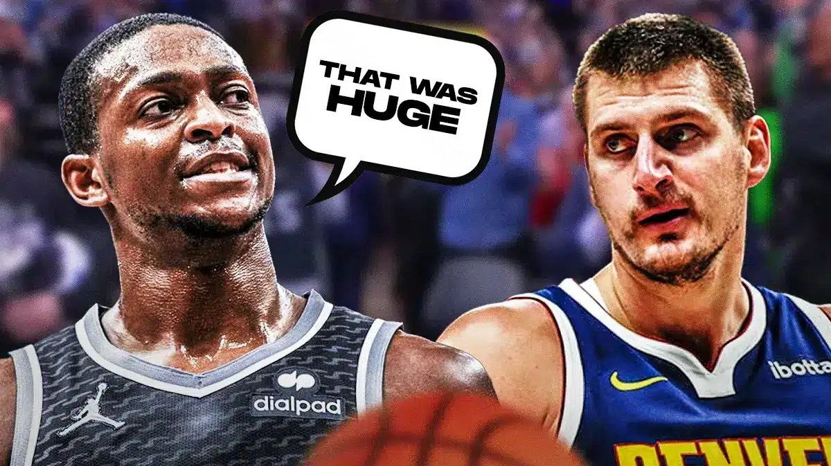 De’Aaron Fox saying “That was huge” next to Nikola Jokic