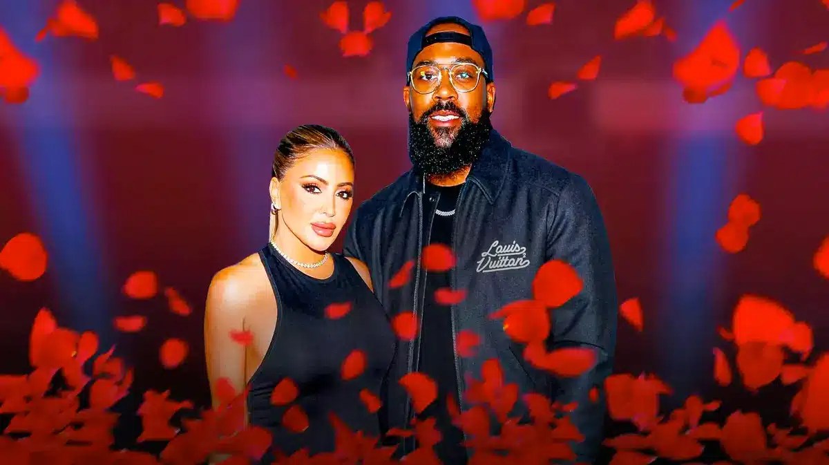 Larsa Pippen and Marcus Jordan with roses