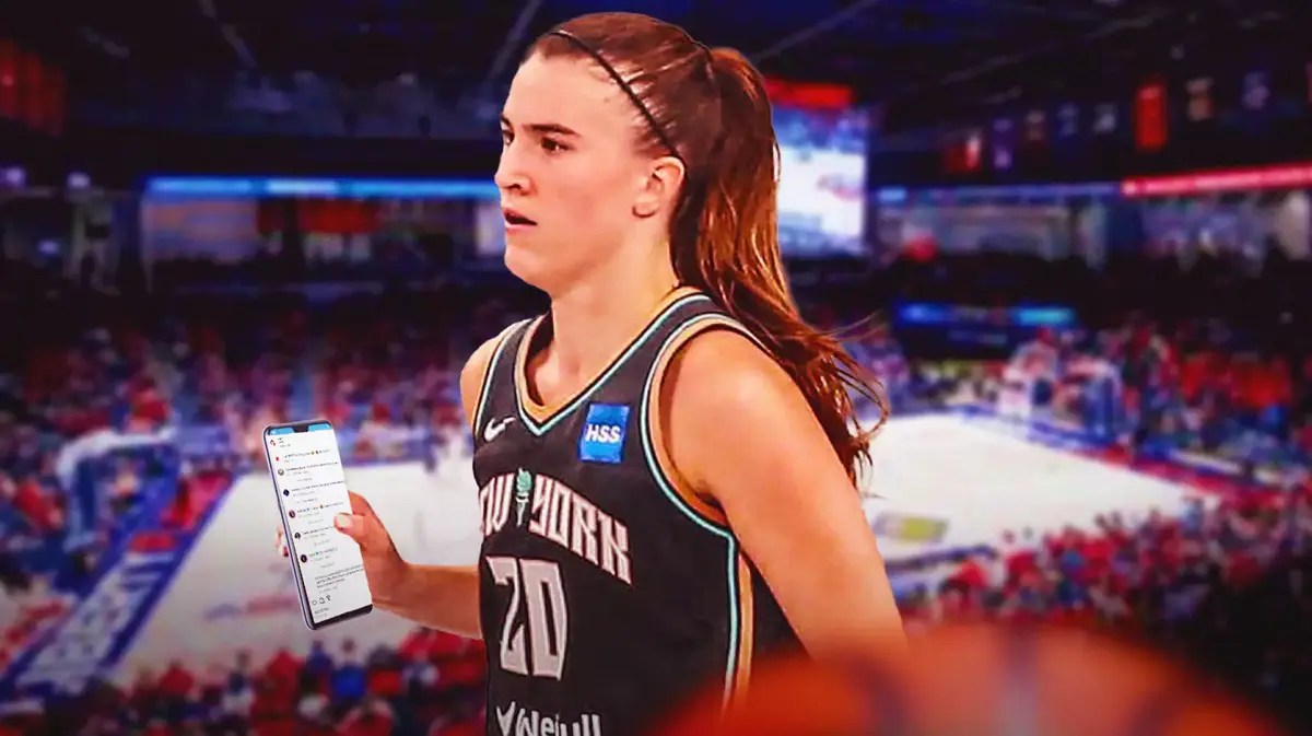 Liberty Sabrina Ionescu holding a phone