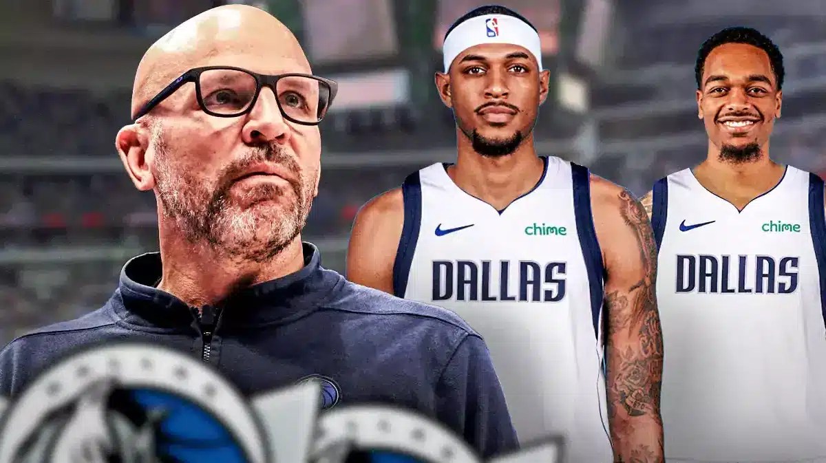 Mavericks' Jason Kidd, Daniel Gafford and PJ Washington