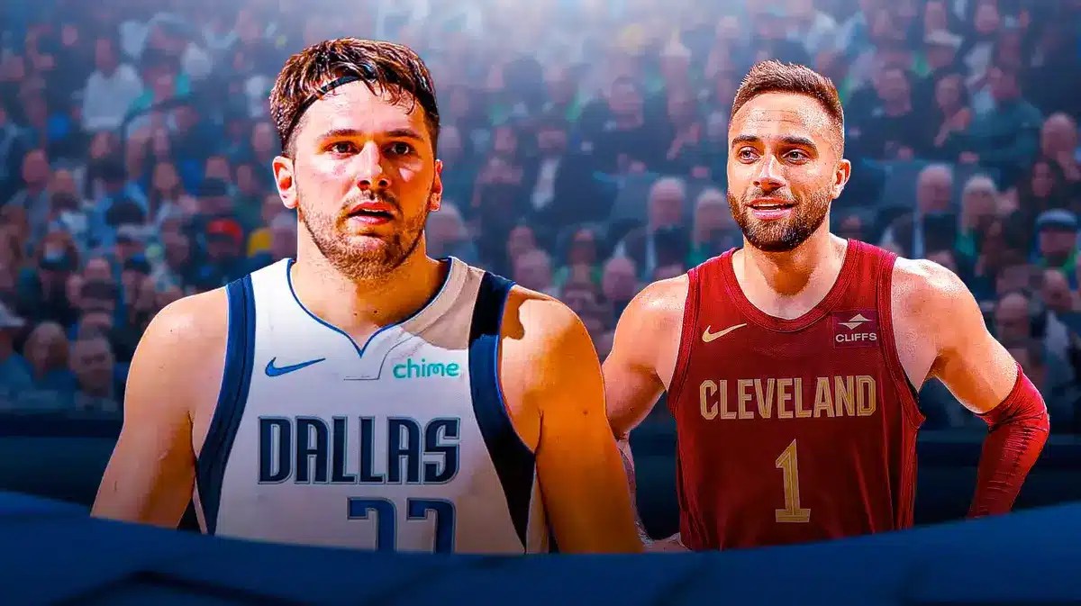 Luka Doncic in Dallas Mavericks jersey, Max Strus in Cavs jersey, Dallas Mavericks, Cleveland Cavaliers