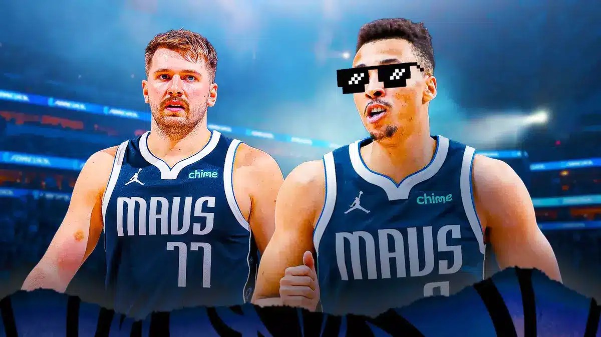 Dante Exum (Mavericks) with deal with it shades and with Luka Doncic