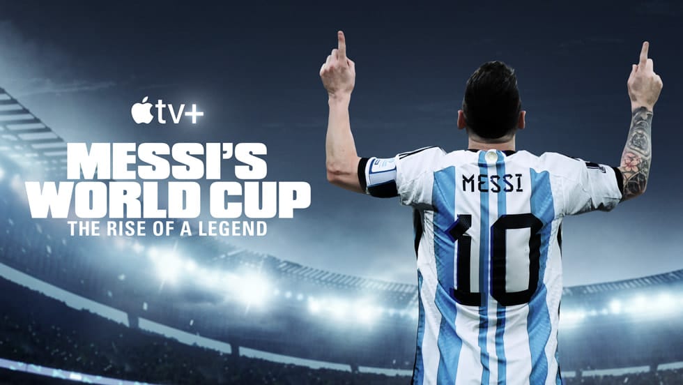Messi holding the World Cup