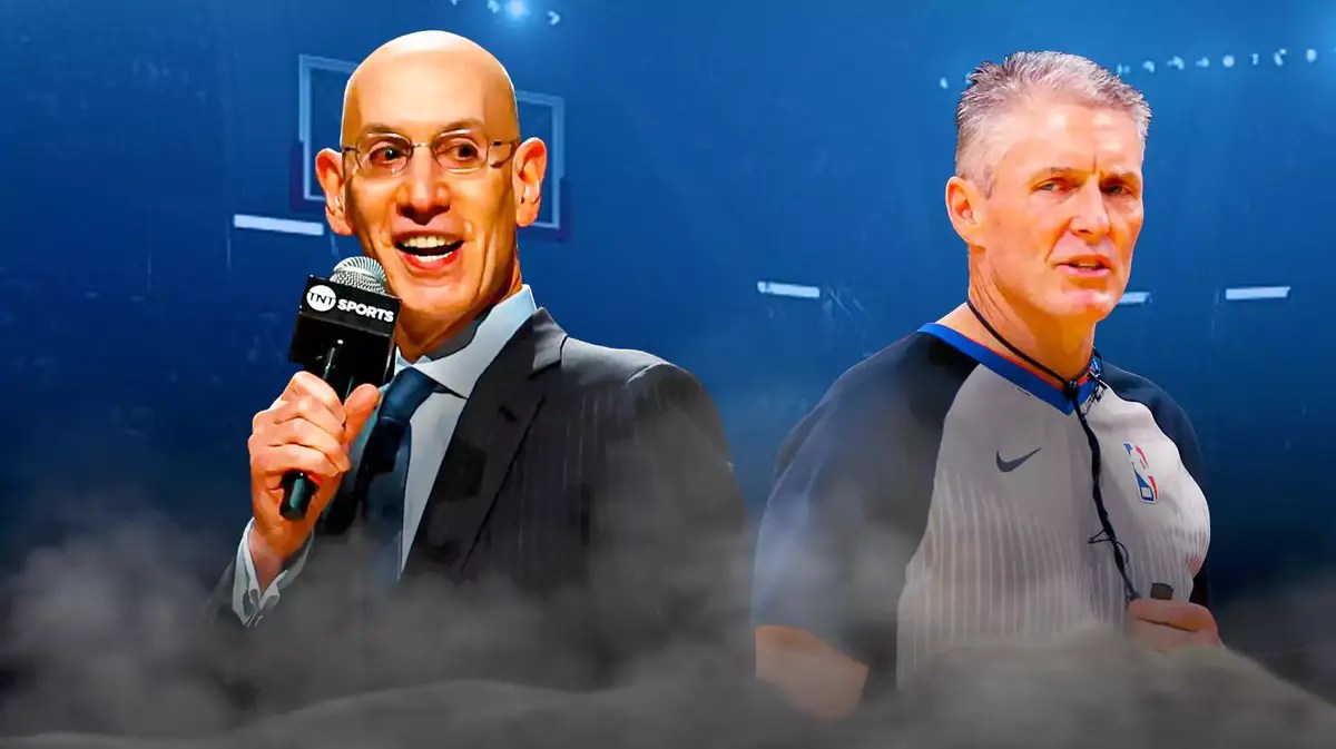 NBA commissioner Adam Silver and Scott Foster