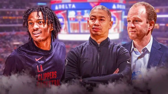 Clippers' Bones Hyland, Ty Lue and Lawrence Frank