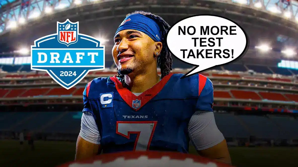 CJ Stroud next to NFL Draft logo