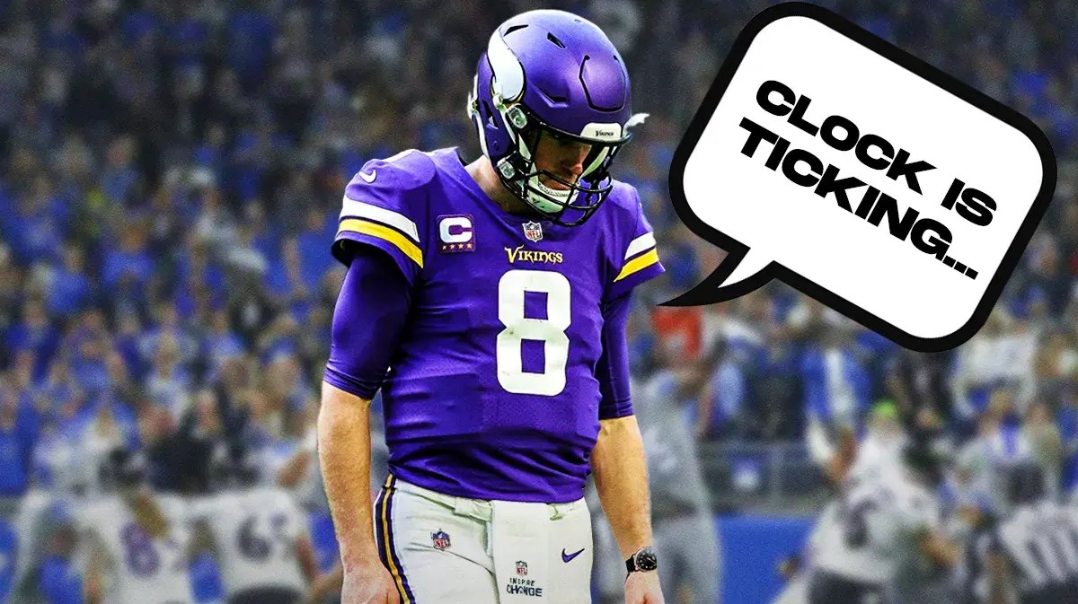 Kirk Cousins looking at his watch, saying, “Clock is ticking…”