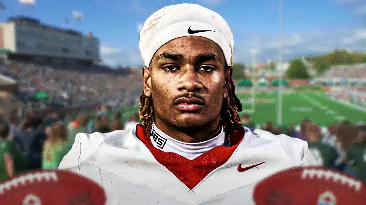 Ohio State football, Buckeyes, Devin Sanchez, Ohio State football recruiting, Devin Sanchez Ohio State, Devin Sanchez with Ohio State football stadium in the background