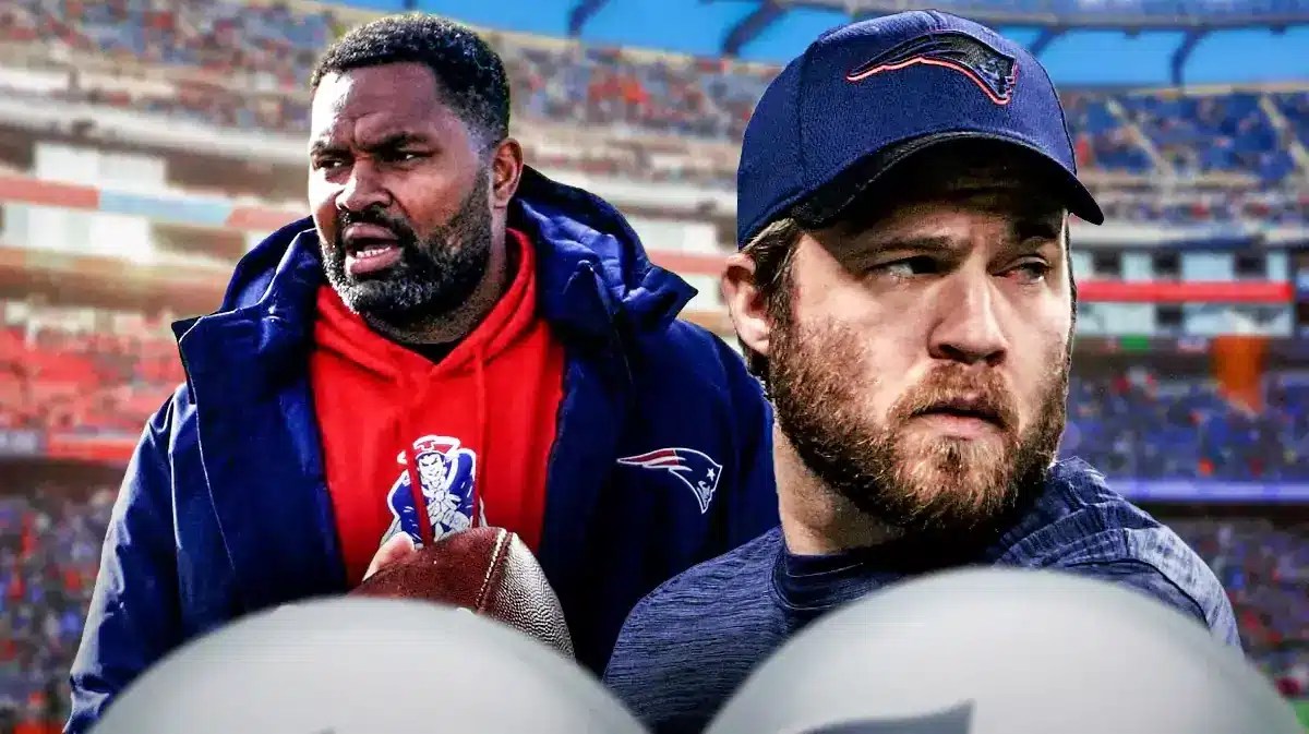 Brian Belichick next to Jerod Mayo (New England Patriots)