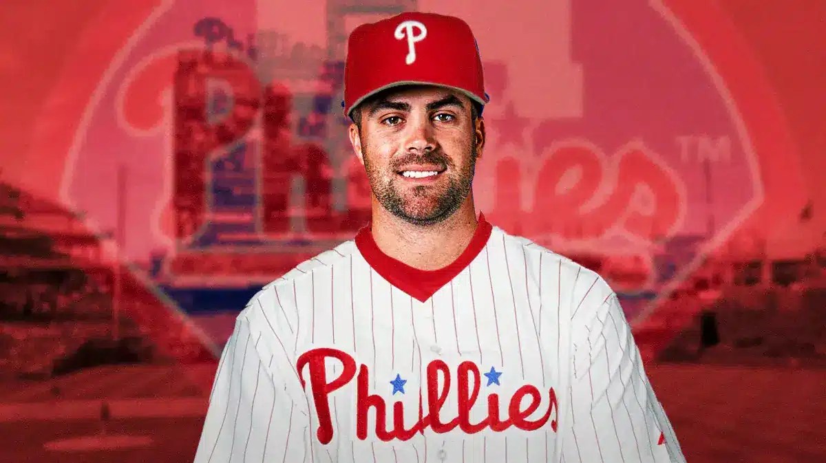 Whit Merrifield wearing a Phillies jersey at Citizen's Bank Park