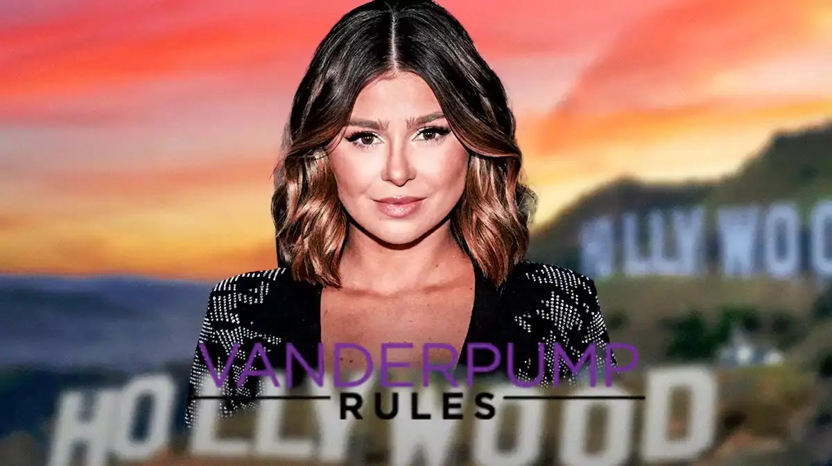 Rachel Leviss with vanderpump rules logo