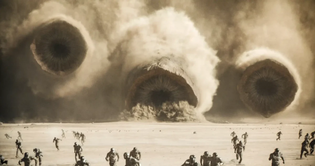 Sandworms in Dune: Part Two.