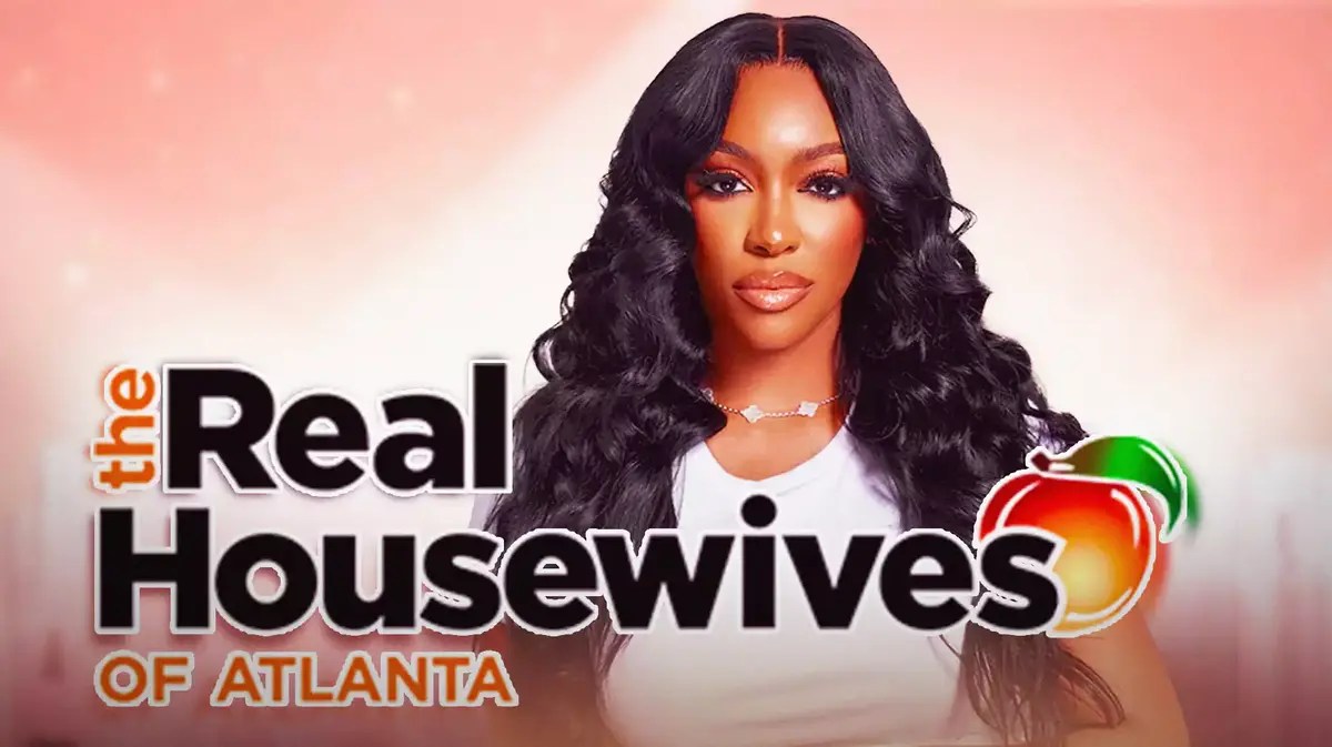 Porsha Williams with the RHOA logo