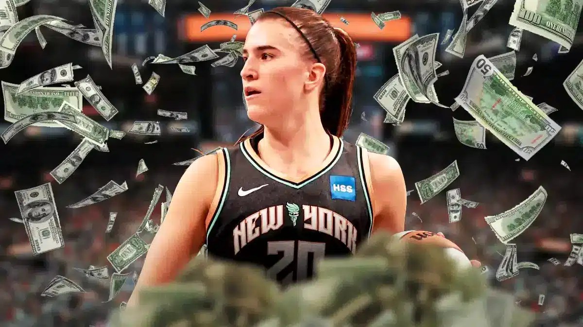 Sabrina Ionescu with money around her