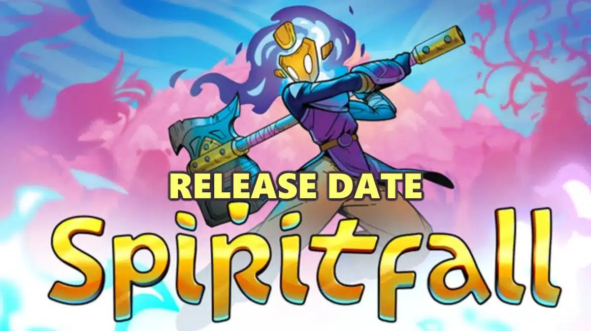 spiritfall, spiritfall release date, spiritfall gameplay, spiritfall story, spiritfall trailer, keyart for the game spiritfall with the words release date under the game title