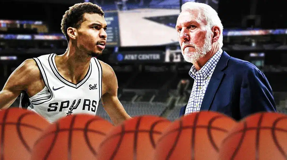 Spurs' Victor Wembanyama and Gregg Popovich