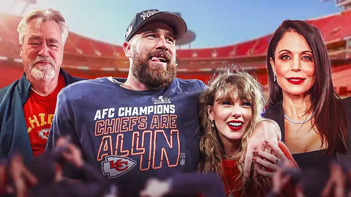 Travis Kelce, Ed Kelce, Bethenny Frankel, and Taylor Swift