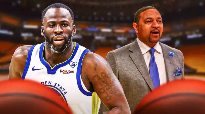 Draymond Green next to Mark Jackson (Golden State Warriors)