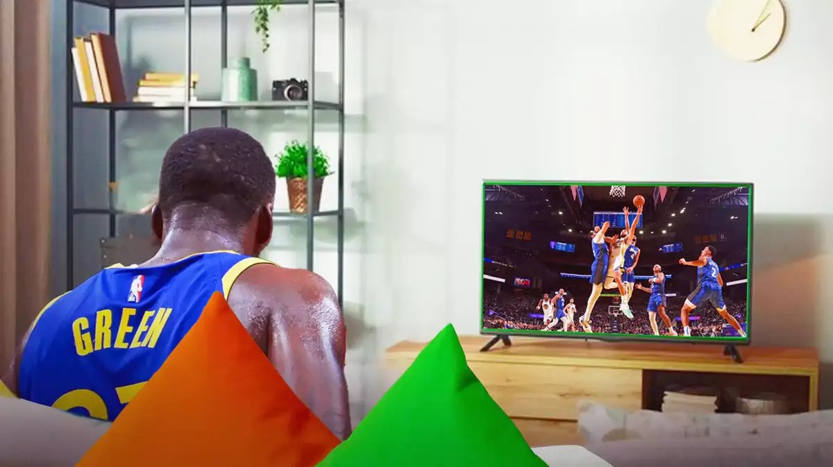 Warriors Draymond Green watching the team at home