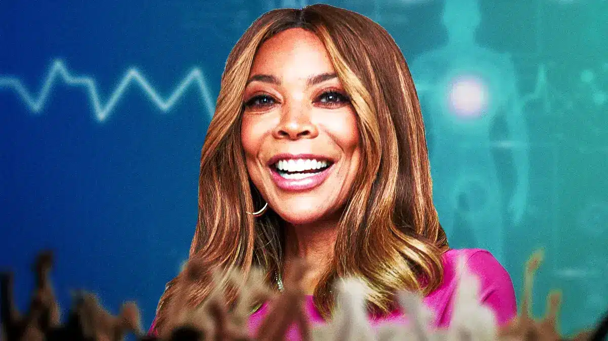 Pic of Wendy Williams with medical imagery in background