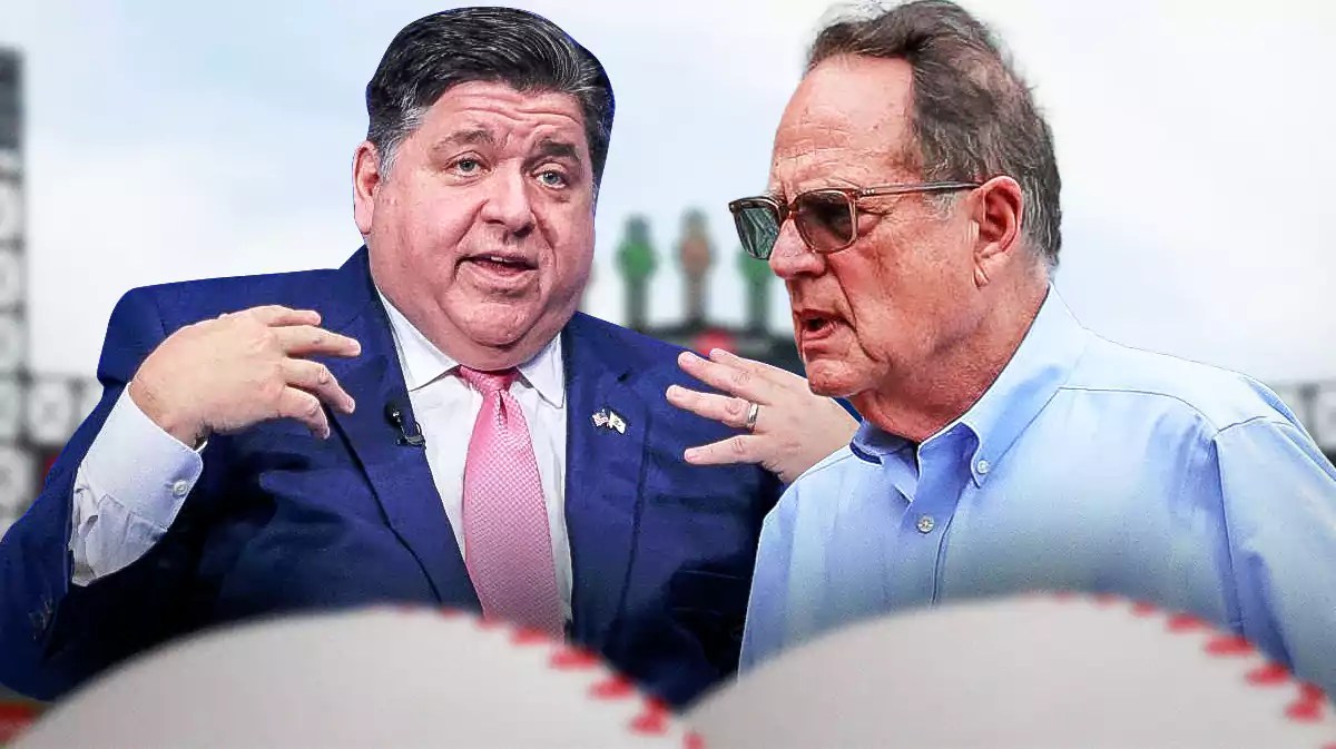 J.B. Pritzker on the left, Jerry Reinsdorf on the right.