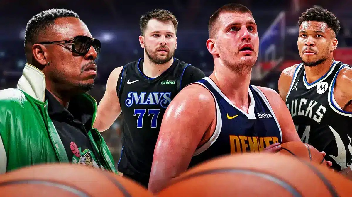 Paul Pierce and NBA players Giannis Antetokounmpo, Luka Doncic, Nikola Jokic
