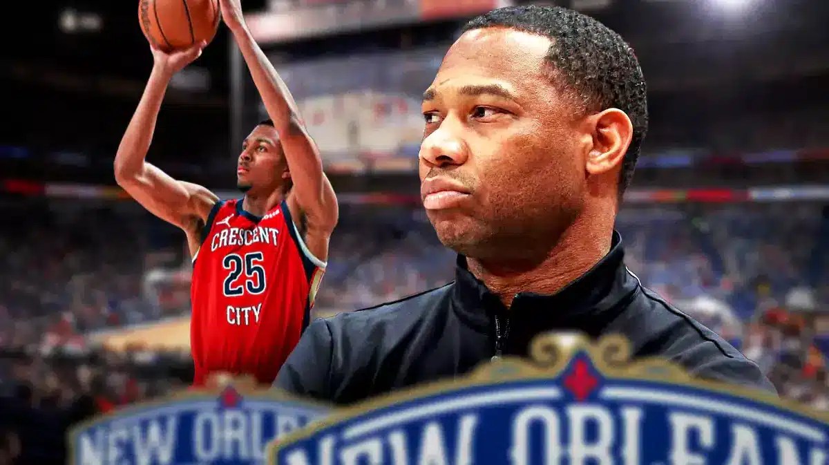 Pelicans coach Willie Green looking at trey Murphy III.