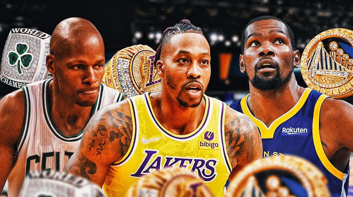 Ray Allen playing for the Bucks, Dwight Howard playing for the Lakers and Kevin Durant playing for the Warriors.