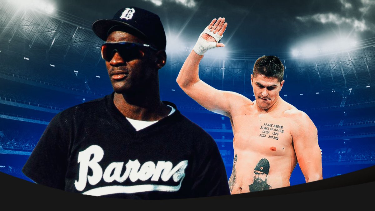 Michael Jordan playing minor-league baseball and Darko Milicic as a kickboxer.