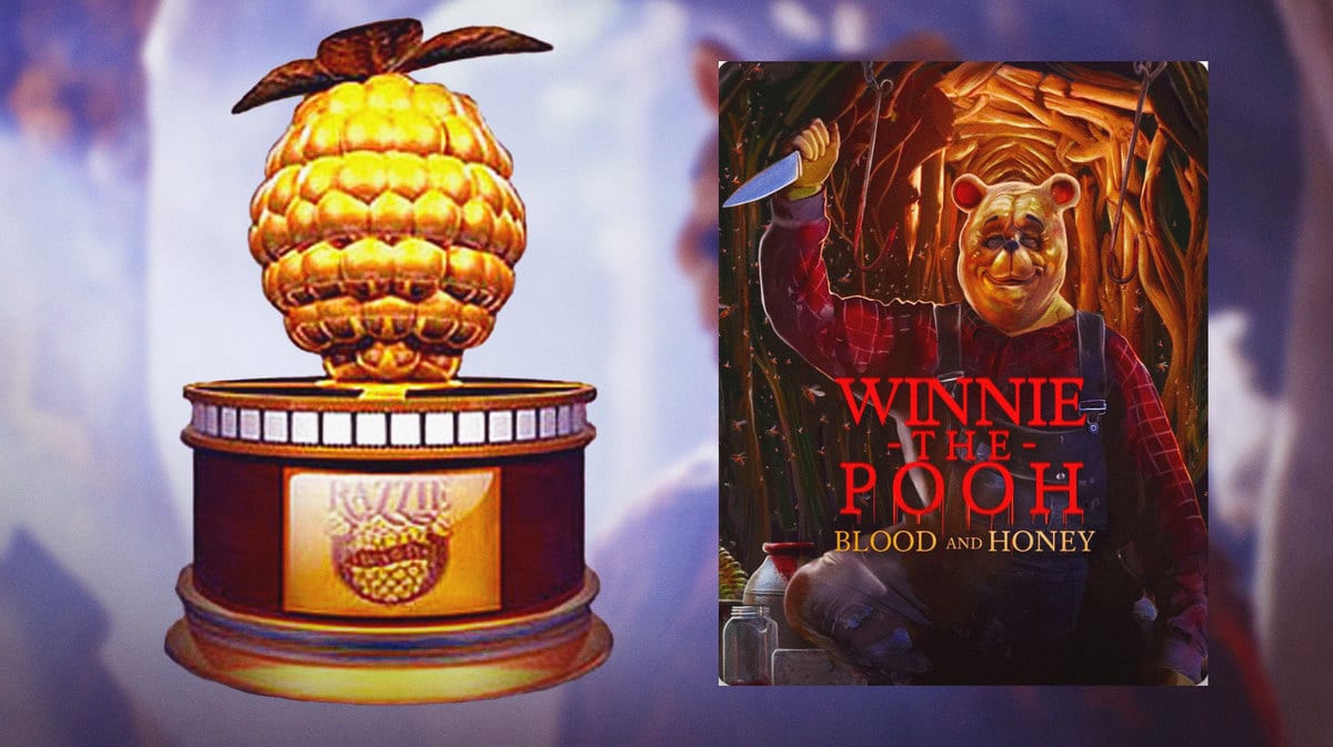 The Golden Raspberry Awards trophy, Winnie the Pooh: Blood and Honey poster