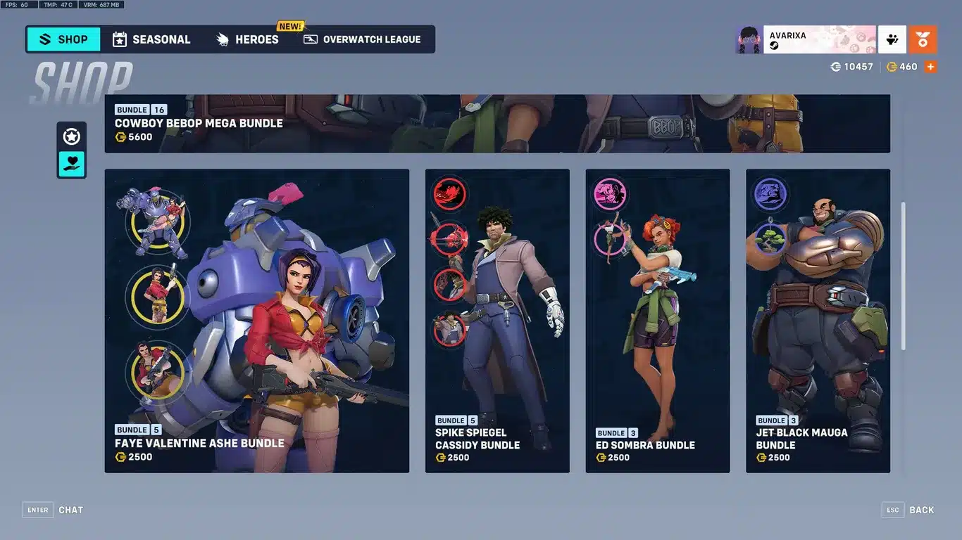 The Overwatch 2 x Cowboy Bebop collaboration skins