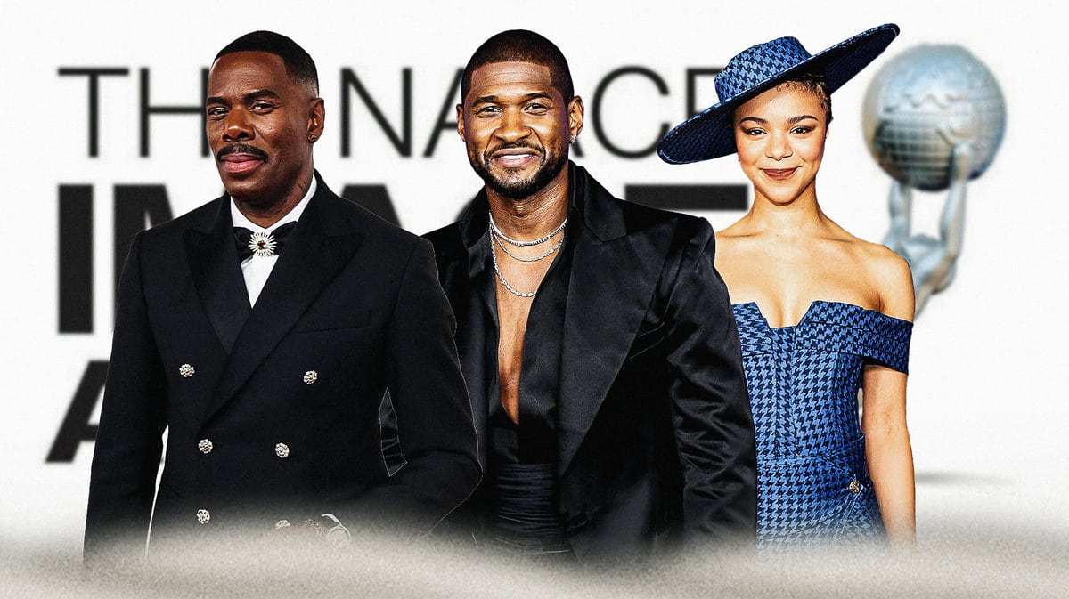 Colman Domingo, Usher, India Amarteifio, NAACP Image Awards logo