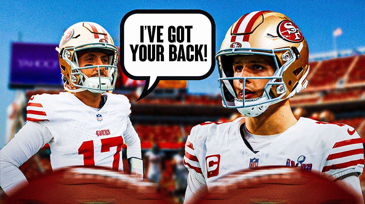 Back-up quarterback Brandon Allen and San Francisco 49ers starting quarterback Brock Purdy