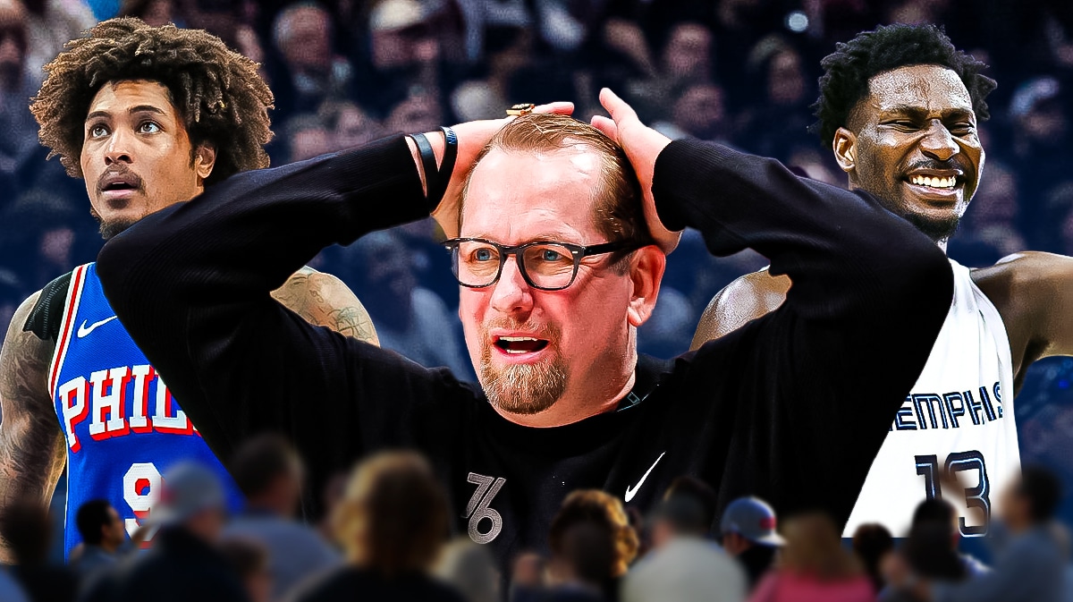 76ers' Kelly Oubre Jr and Nick Nurse and Grizzlies' Jaren Jackson Jr