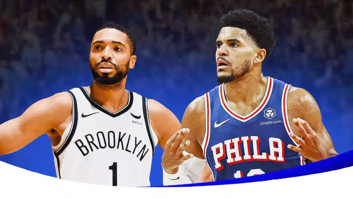 Nets' Mikal Bridges and 76ers' Tobias Harris
