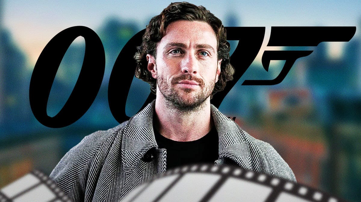 Aaron Taylor-Johnson with the James Bond 007 logo.