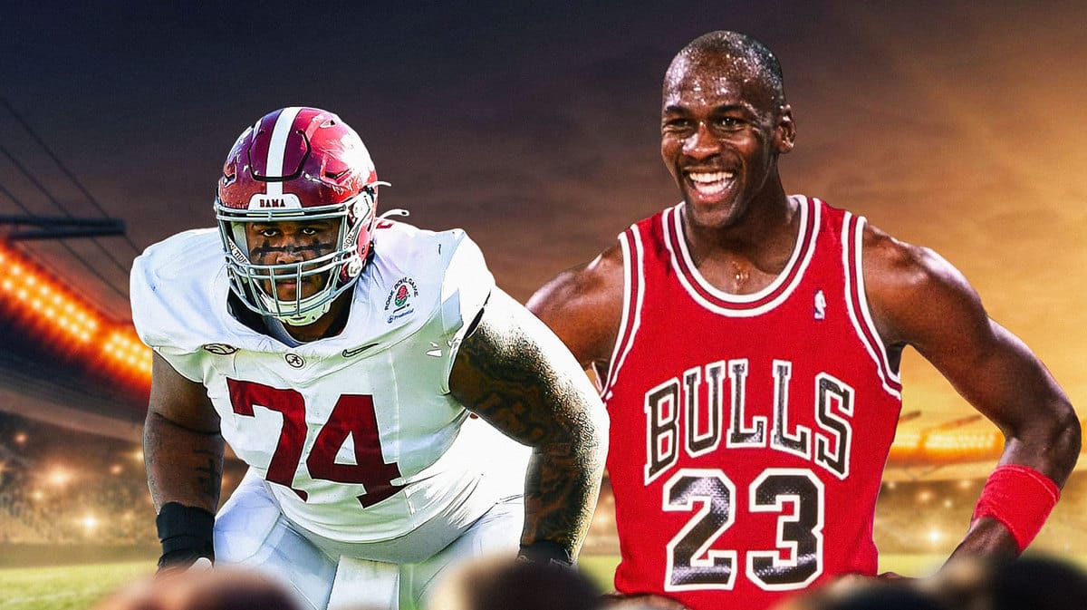 Alabama football Kadyn Proctor after leaving Iowa to join Kalen DeBoer with Michael Jordan