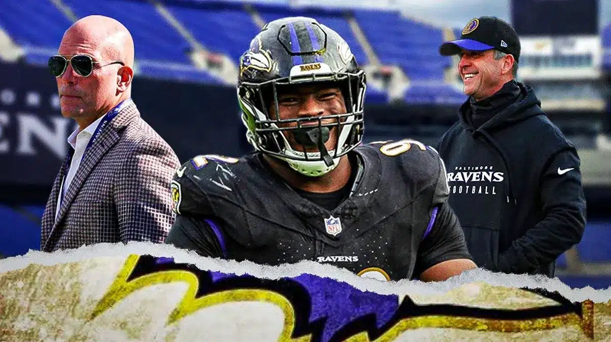 Justin Madubuike, Eric DeCosta, John Harbaugh