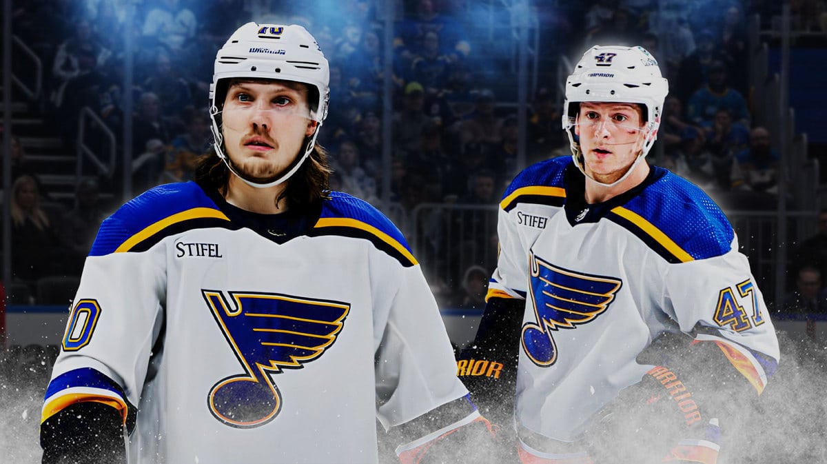 Blues stars Oskar Sundqvist and Torey Krug.