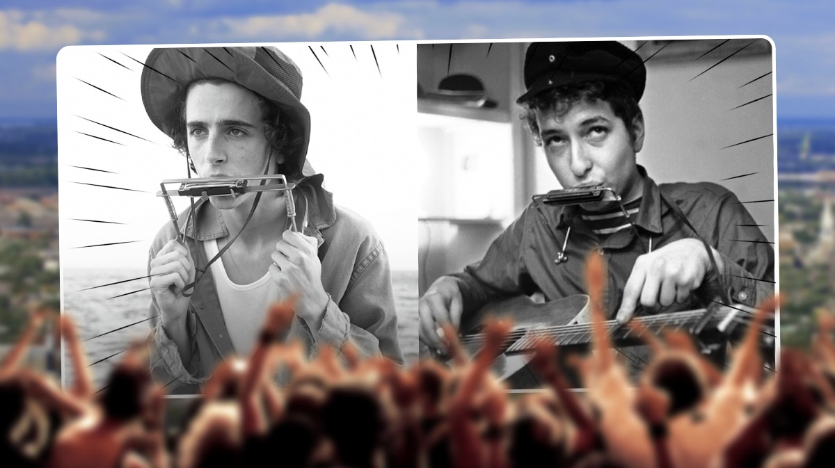 Bob Dylan and Timothée Chalamet.