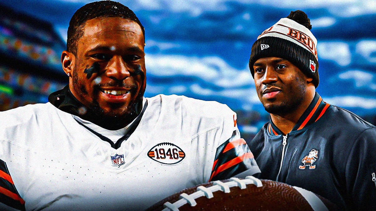 Photo: Nyheim Hines in action in Browns jersey, Nick Chubb beside him