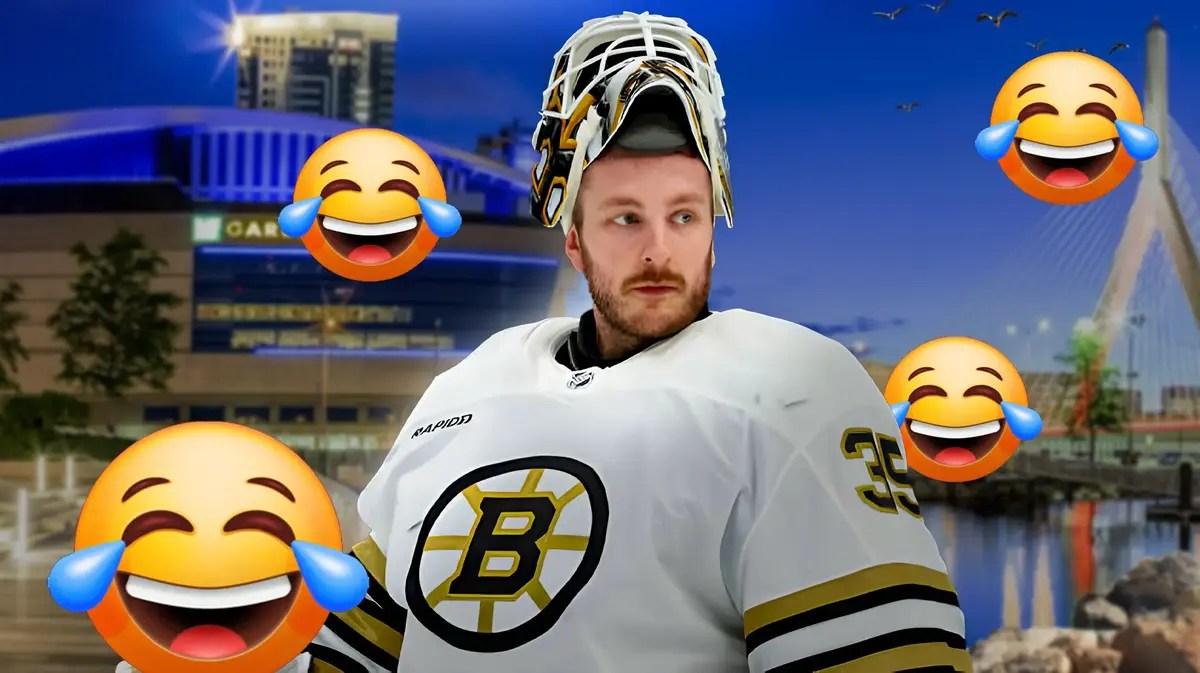 Linus Ullmark responding to Bruins trade rumors.