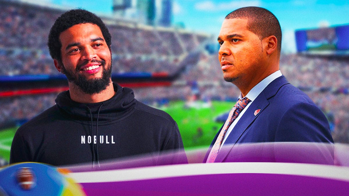 Caleb Williams next to Chicago Beats GM Ryan Poles