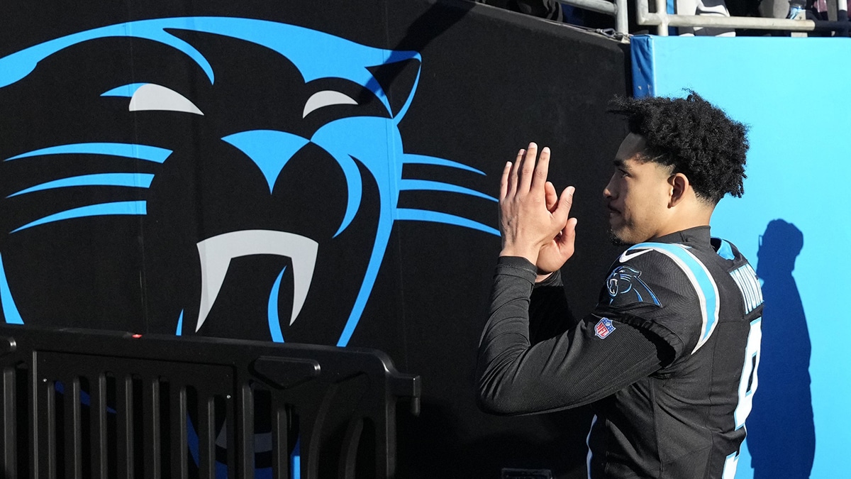 Carolina Panthers quarterback Bryce Young (9) leaves the field after the game at Bank of America Stadium