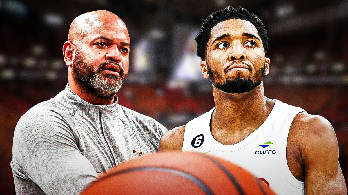Cavs coach Jb Bickerstaff looking at Donovan Mitchell