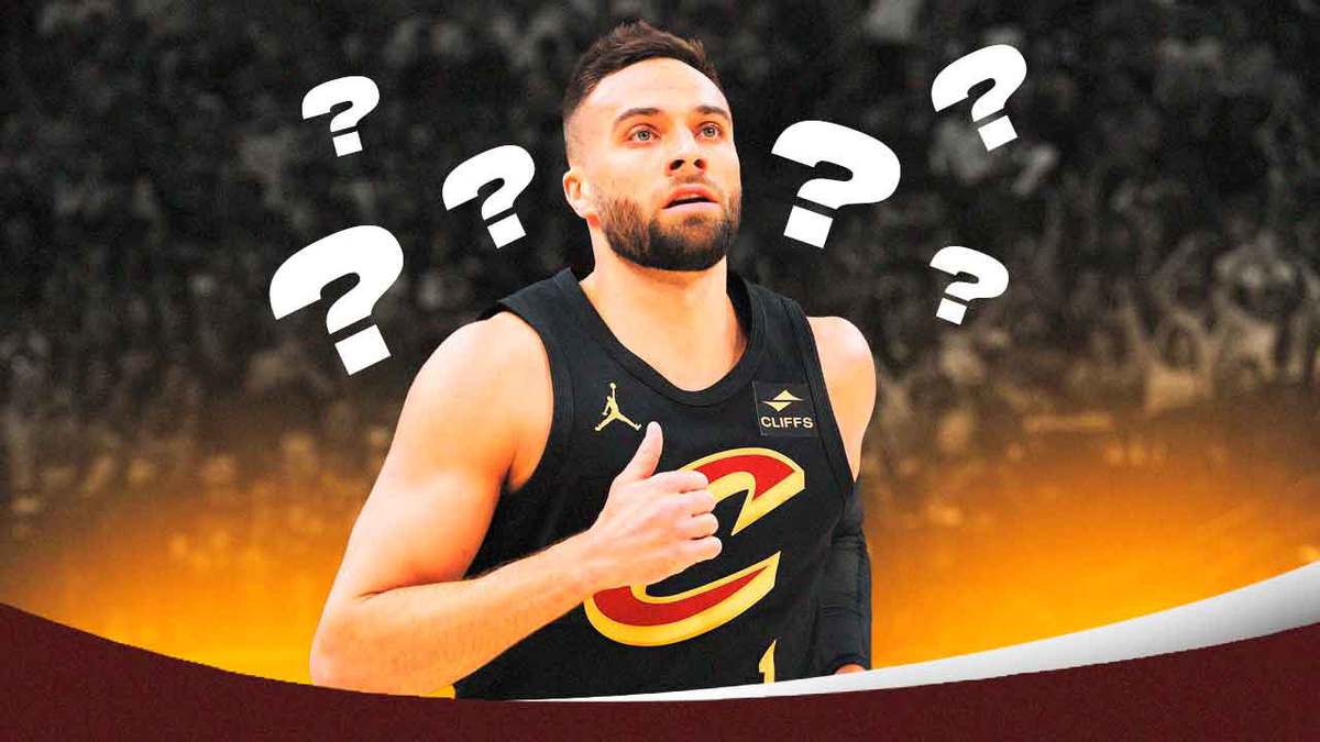 Cavs' Max Strus with question marks around him.